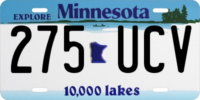 MN license plate 275UCV