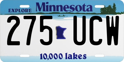 MN license plate 275UCW