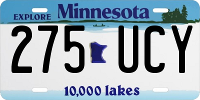 MN license plate 275UCY