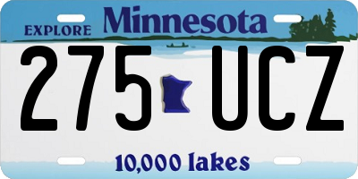 MN license plate 275UCZ