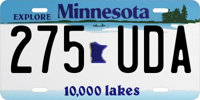 MN license plate 275UDA