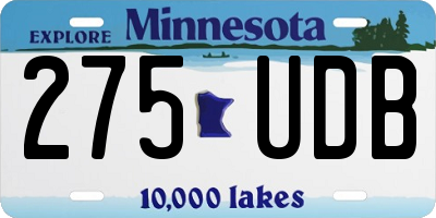 MN license plate 275UDB