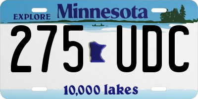 MN license plate 275UDC