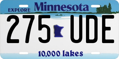 MN license plate 275UDE