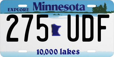 MN license plate 275UDF
