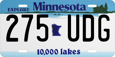 MN license plate 275UDG