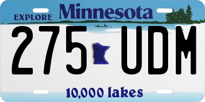 MN license plate 275UDM