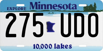 MN license plate 275UDO