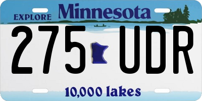 MN license plate 275UDR