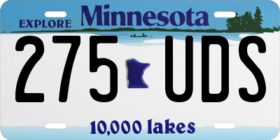 MN license plate 275UDS