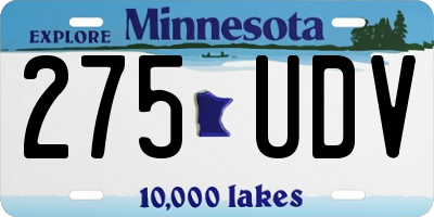 MN license plate 275UDV