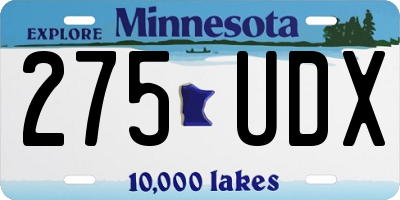 MN license plate 275UDX