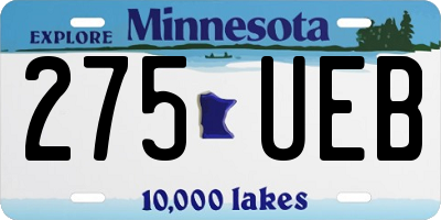 MN license plate 275UEB