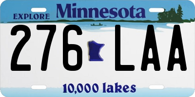 MN license plate 276LAA