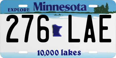MN license plate 276LAE