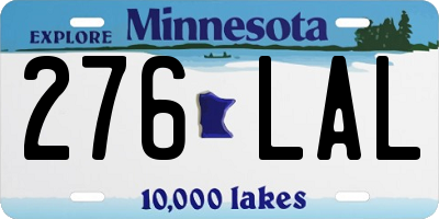 MN license plate 276LAL