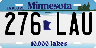 MN license plate 276LAU