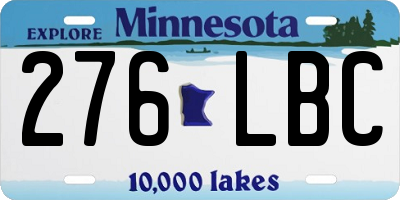 MN license plate 276LBC