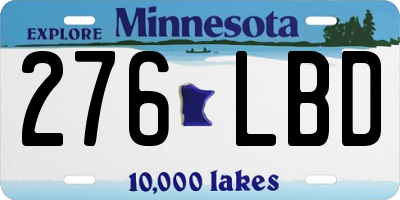 MN license plate 276LBD