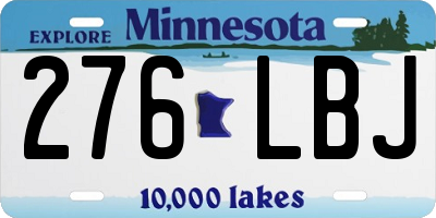 MN license plate 276LBJ