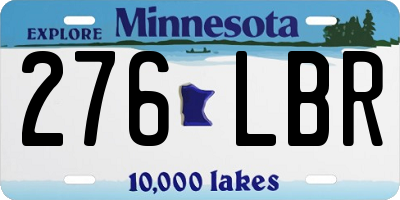 MN license plate 276LBR