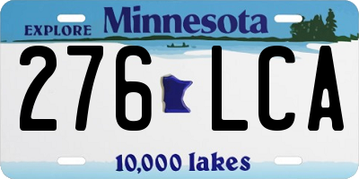 MN license plate 276LCA