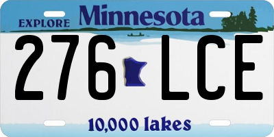 MN license plate 276LCE