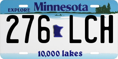 MN license plate 276LCH