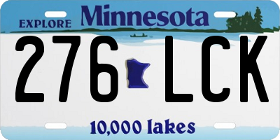 MN license plate 276LCK