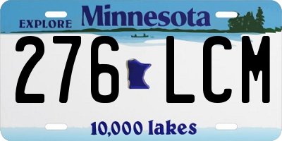 MN license plate 276LCM