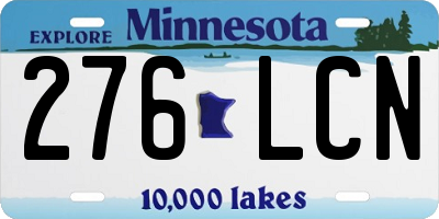MN license plate 276LCN