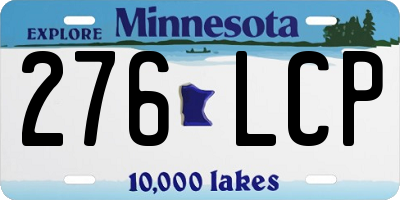 MN license plate 276LCP