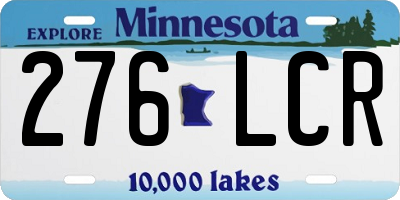 MN license plate 276LCR