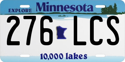 MN license plate 276LCS