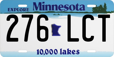 MN license plate 276LCT