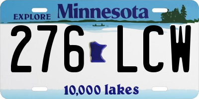 MN license plate 276LCW
