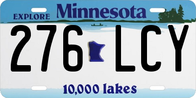 MN license plate 276LCY