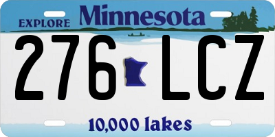 MN license plate 276LCZ
