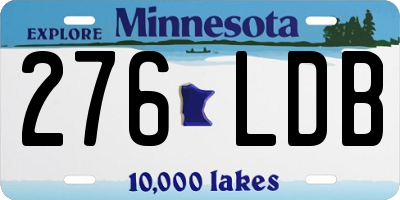 MN license plate 276LDB