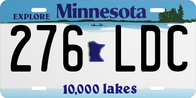 MN license plate 276LDC