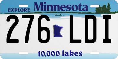 MN license plate 276LDI