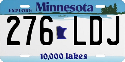 MN license plate 276LDJ