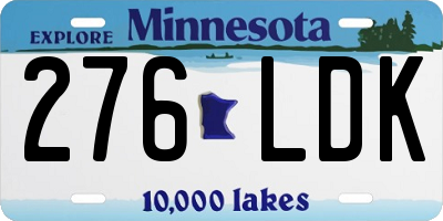 MN license plate 276LDK