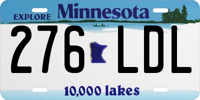 MN license plate 276LDL