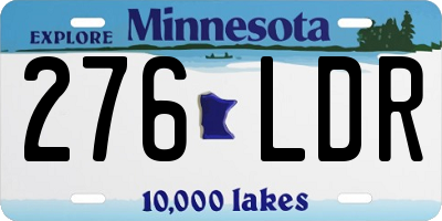 MN license plate 276LDR