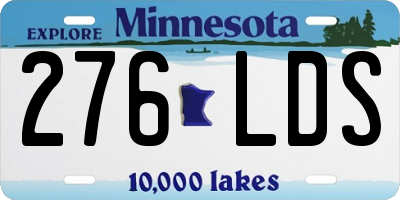 MN license plate 276LDS