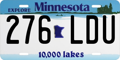 MN license plate 276LDU