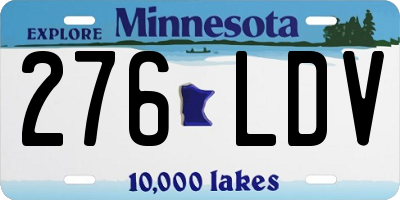 MN license plate 276LDV