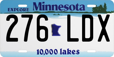 MN license plate 276LDX