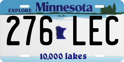 MN license plate 276LEC